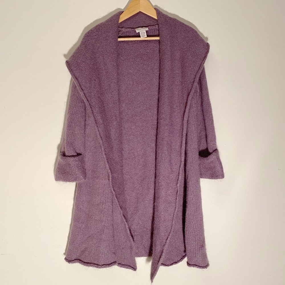 Wool Sweater Jacket, Purple, M